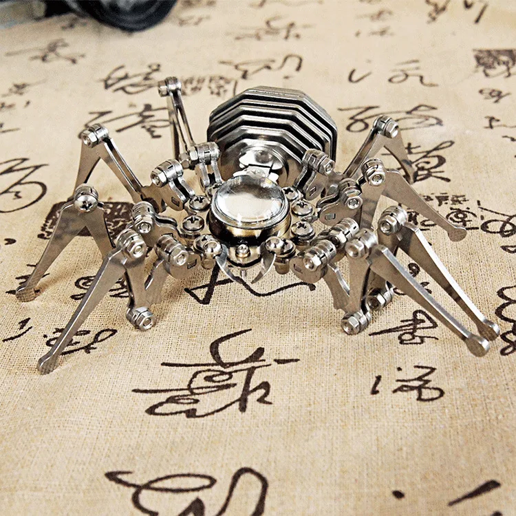 

Steampunk spider clock creative handmade hands and feet foldable metal crafts punk spider clock - Finished Product