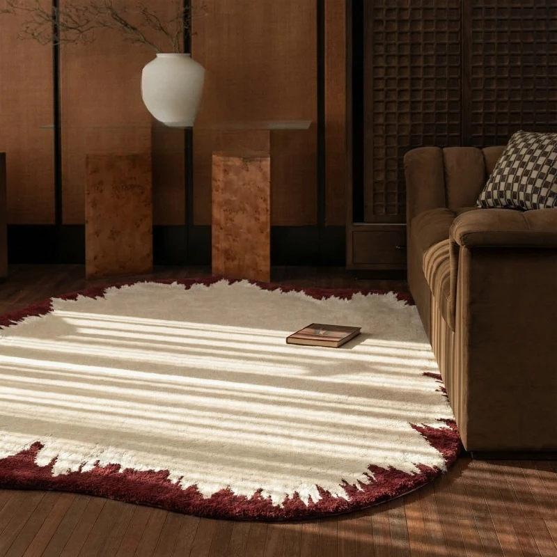 Irregular Shape Living Room Decoration Carpet Light Luxury Rugs for Bedroom Fluffy Soft Lounge Floor Mat Thick Plush Bedside Rug