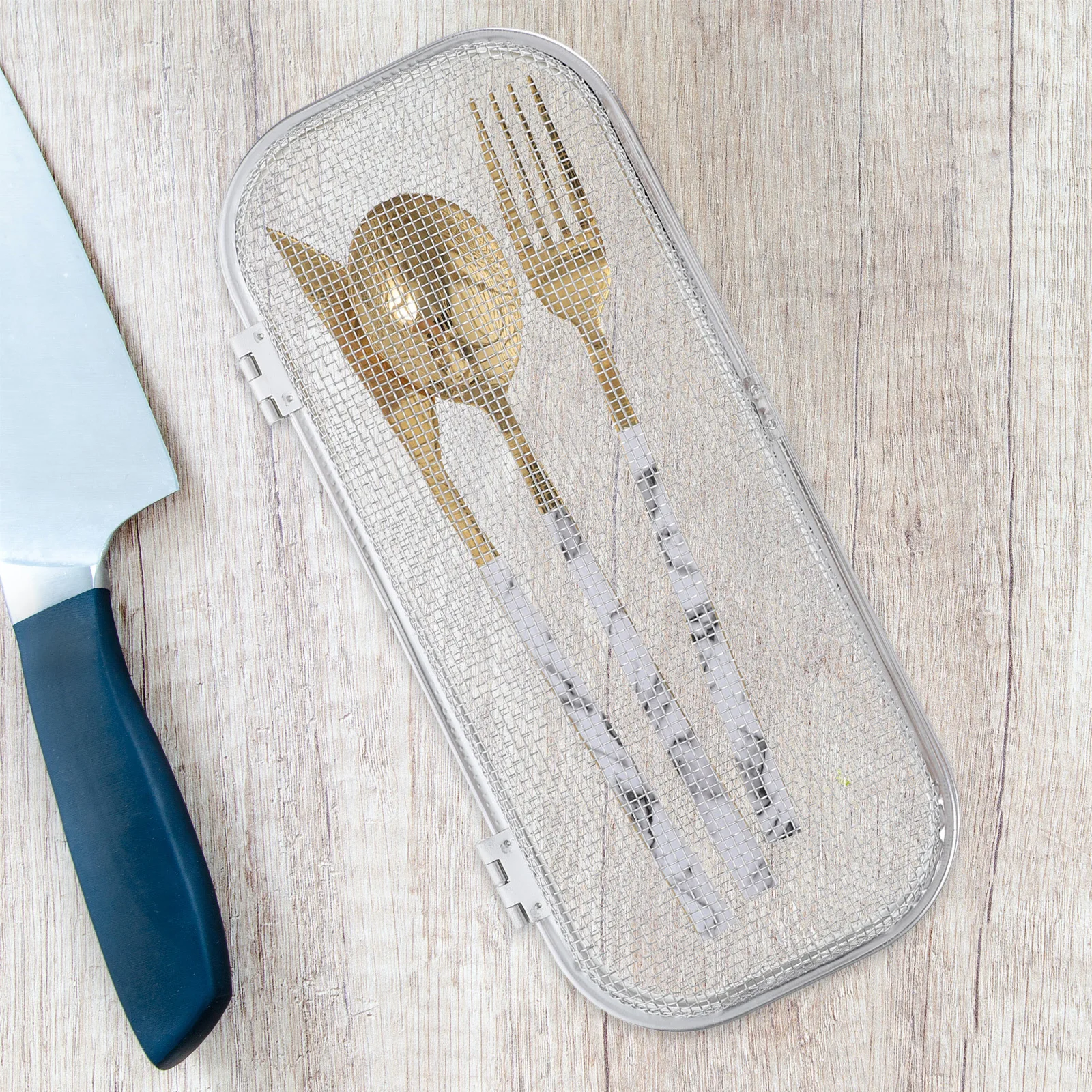 

1pcs Dishwasher Utensil Basket Stainless Steel Fine Mesh Cutlery Organizer Kitchen Storage Holder Replacement Cleaning Basket