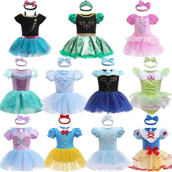 Infant Mermaid Elsa Snow White Cosplay Jumpsuit Toddler Bow Costumes Newborn Bodysuits Children Birthday Carnival Party Clothes