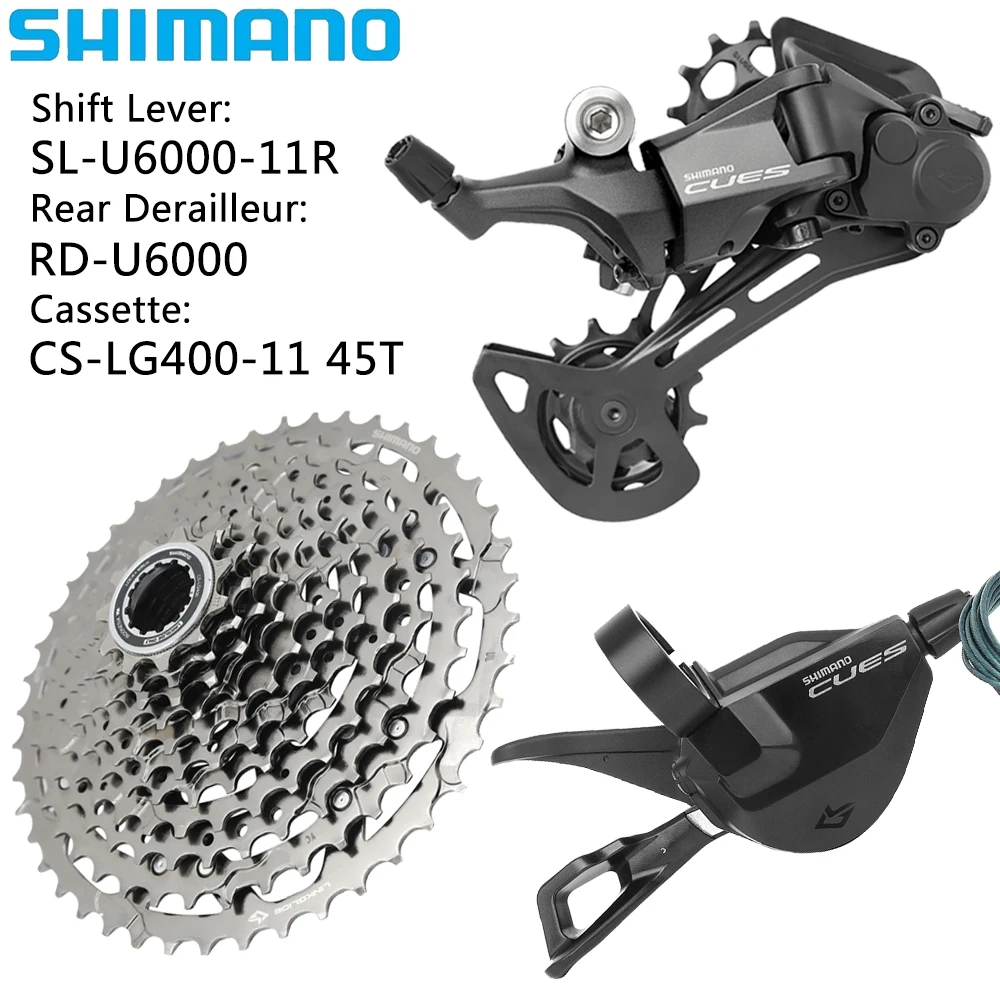 SHIMANO CUES U6000 1X11 Speed Derailleur Groupset CS-LG400-11 45T/50T Cassette for MTB Bike Original Bicycle Parts