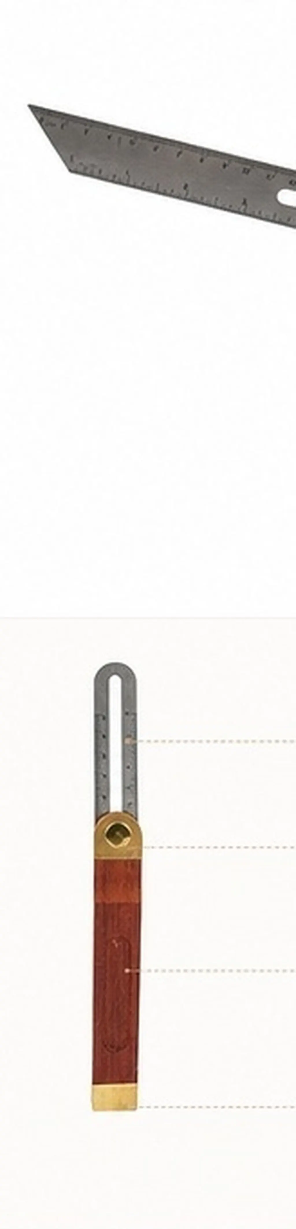 9 Inch Sliding T Bevel Precision Adjustable Angle Measuring Tool Redwood Handle Stainless Steel Construction Carpenter Ruler