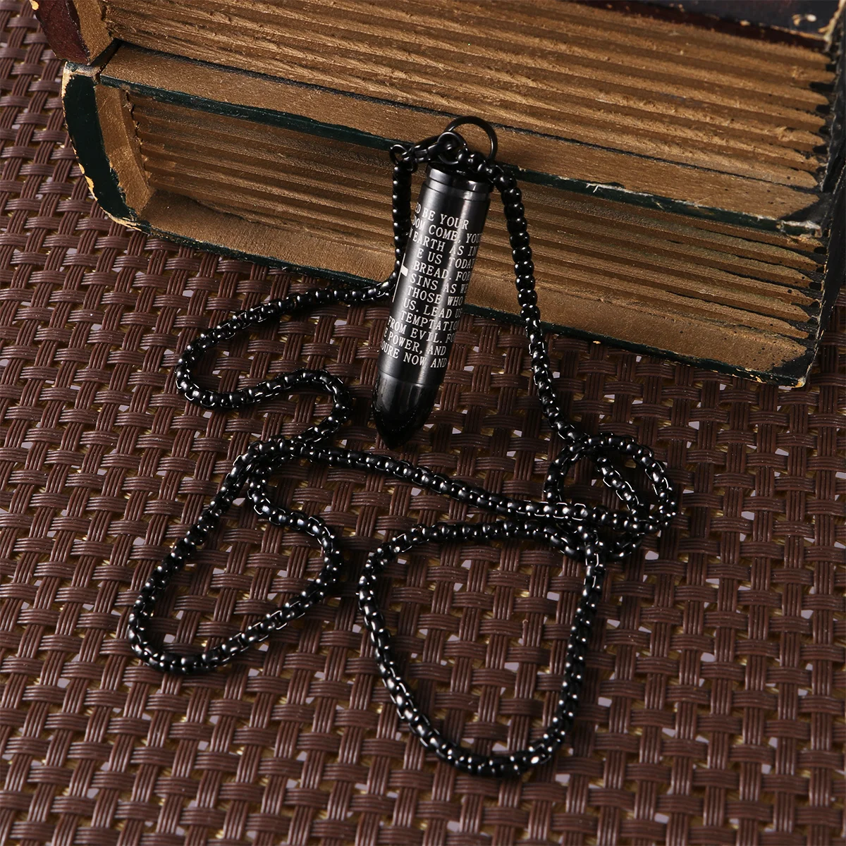 

Mens Black Stainless Steel Cross Pendant Necklace Unscrewed Holds Small Secrets Perfume Unique Gift Jewelry Necklaces