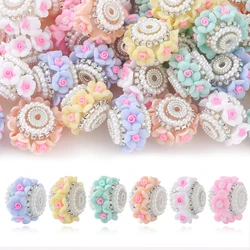 10/20pcs multicolor mixed soft pottery camellia straight hole beaded keychain bracelet beaded pen DIY jewelry accessories