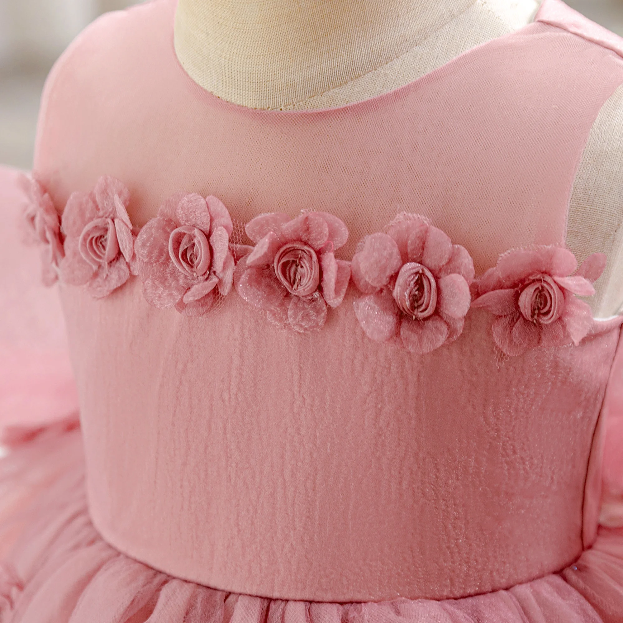 Mode Taufe Party Baby Mädchen Kleid Kleinkind Bogen 1. Geburtstag Abschlussball Prinzessin Kleider Mädchen Tüll Brautjungfer Hochzeit Abschlussball Kostüm