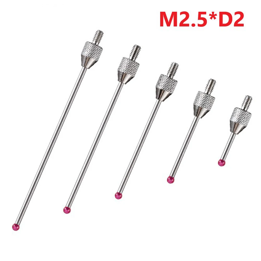 1pc M2.5 CNC Probe Measuring Head 2mm Stylus Ball Porcelain Shaft 10-50mm CNC Probe Head Porcelain Shaft Touch Probe Tools Parts
