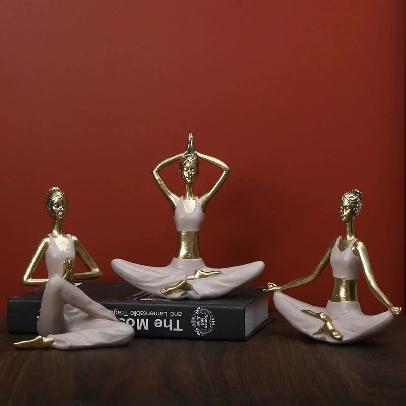 

Abstract Yoga Girl Pose Resin Sculpture Meditation Figurine Home Decoration Bookshelf Art Ornament Room Aesthetics Decor Gift
