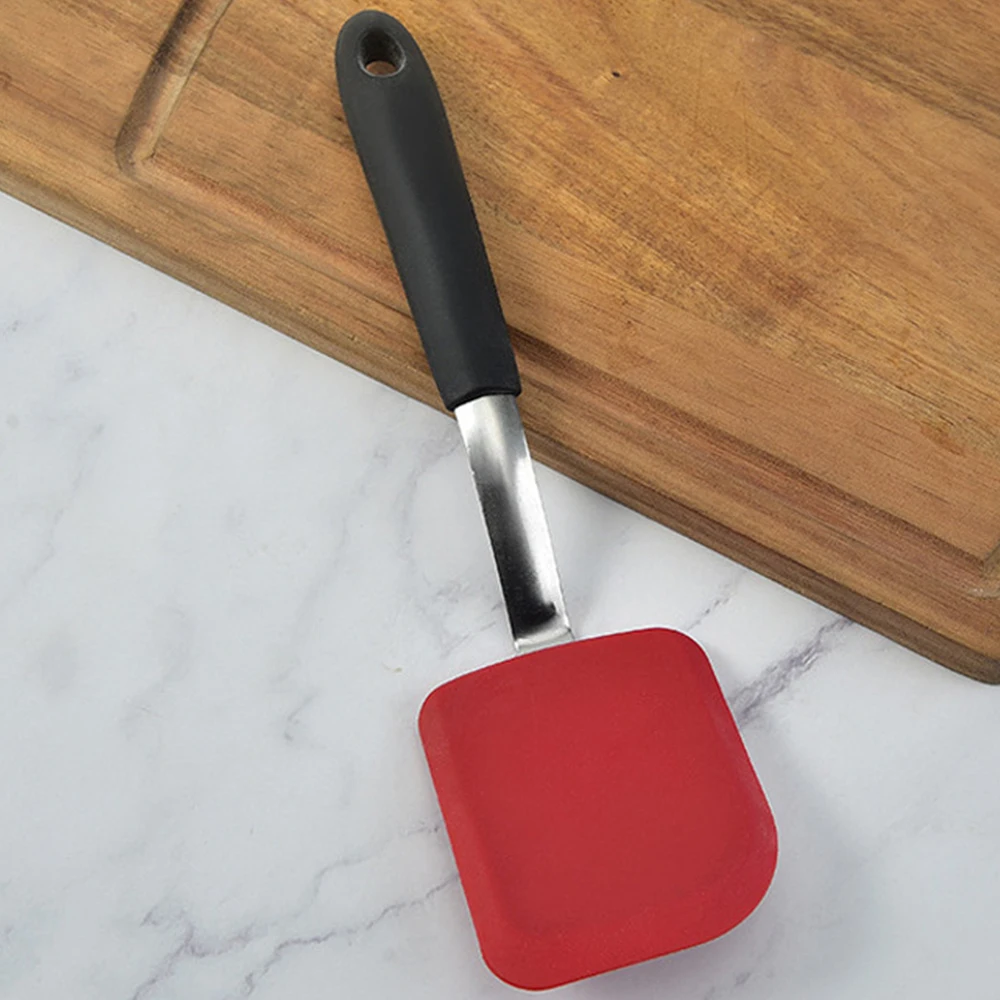 1PC Stainless Steel Handle Silicone Small Frying Shovel High-temperature Resistant Mini Cooking Shovel non Stick Pot Shovel