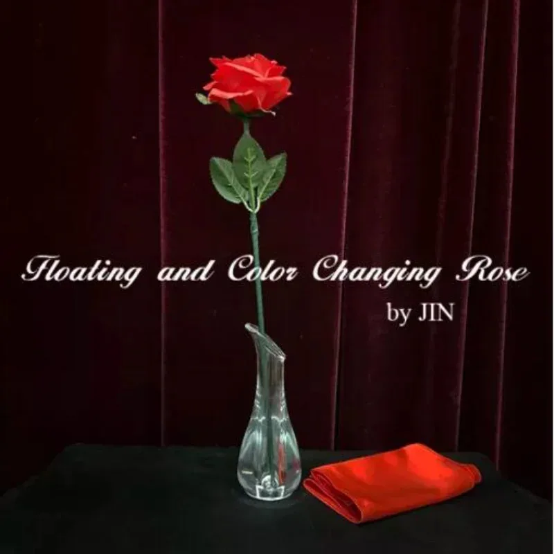 Floating and Color Changing Rose By JIN Rose Float and Change Color Stage Magic Tricks Illusion Gimmick Magicians Prop Accessory