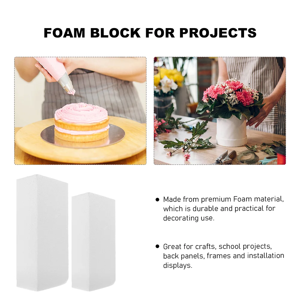 4 Pcs Rectangular Foam Block Blocks for Crafts Large DIY Projects Floral Foams Cubes Cake Mold Square