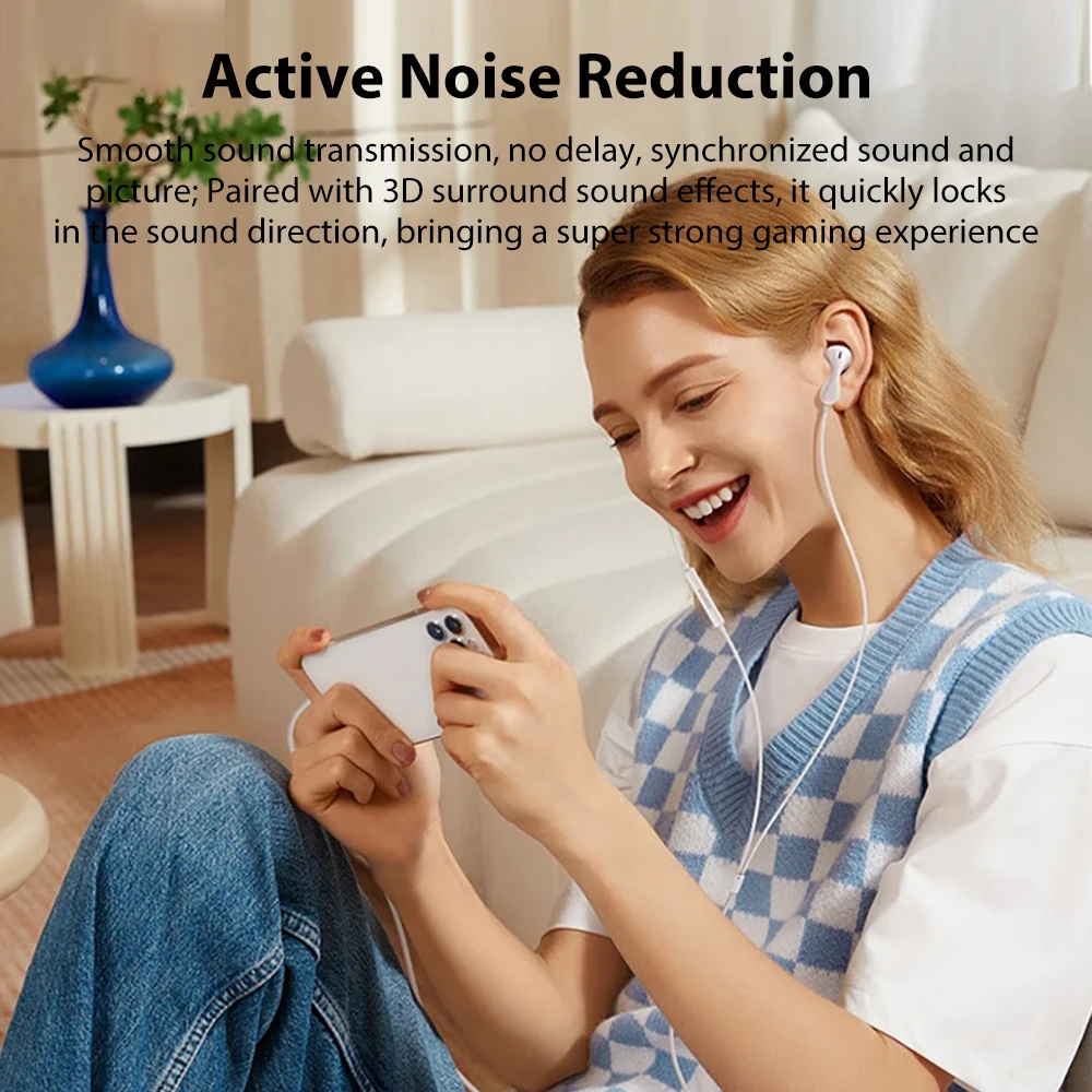 سماعات رأس سلكية USB من النوع C مع ميكروفون 3.5 ملم لسماعات سامسونج آيفون 17 وشاومي وهواوي أوبو هاي فاي للتحكم في الخط