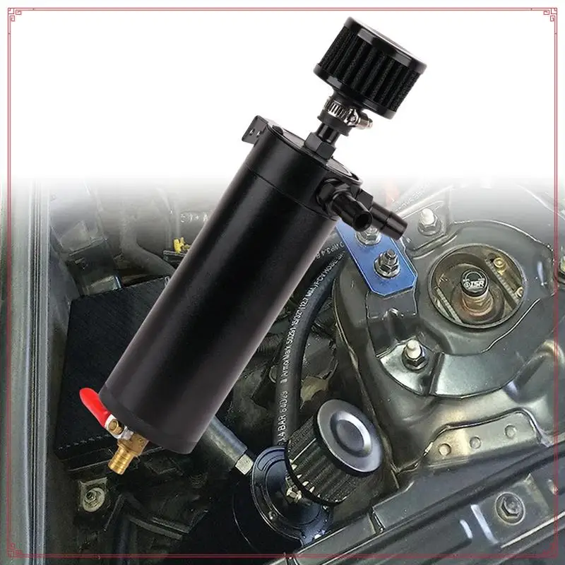 

Car Modification Universal Breather Oil Pot With Air Filter For 2 Port 500Ml Separator Oil Tank Exhaust Gas Oil Pot