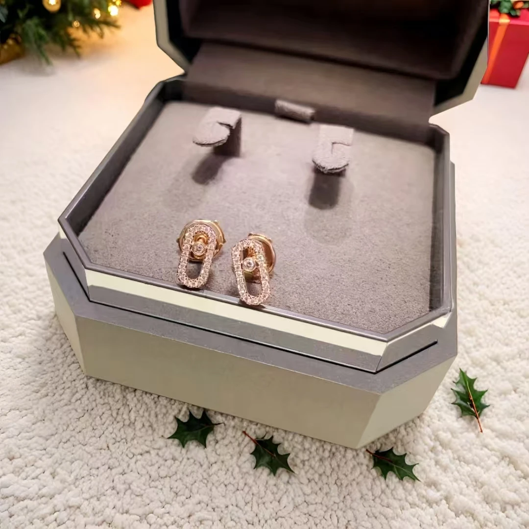 Boucles d'oreilles plaquées or 14 carats pour femmes, Style innovant, argent 925, Design géométrique, Zircon unique, bijoux de luxe pour anniversaire