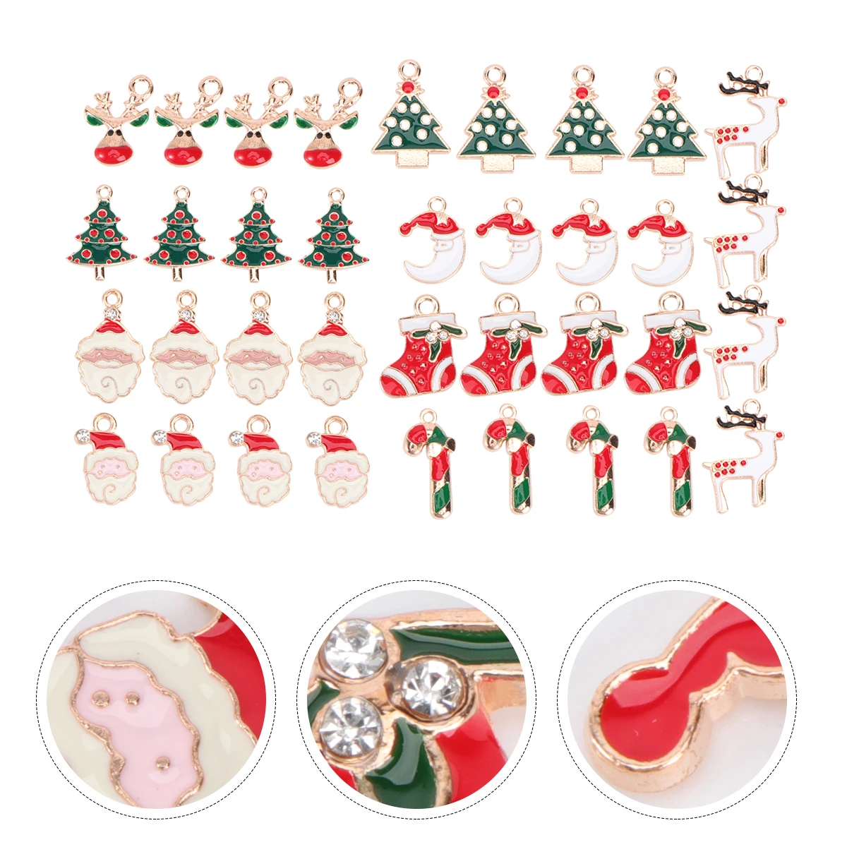 

36 Pcs Alloy Pendant Accessories for Necklace Bracelets Christmas Tree Drip DIY Charms Craft Making Lightweight Durable