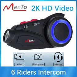 Maxto M3S Motorcycle Helmet Bluetooth Headset Intercom Waterproof Sony Lens WiFi 2K Video Recorder DVR Interphone