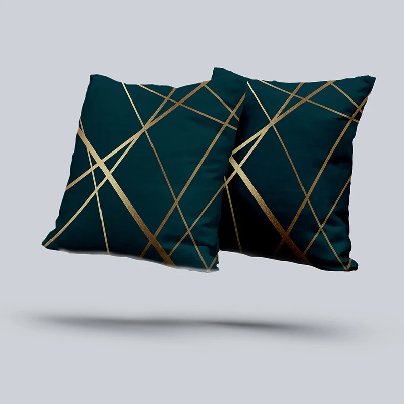 Geometric Abstraction Line printing Pillowcase Black green Cushion Cover Sofa Bedside Throw Pillowcover 45x45cm Home Decor