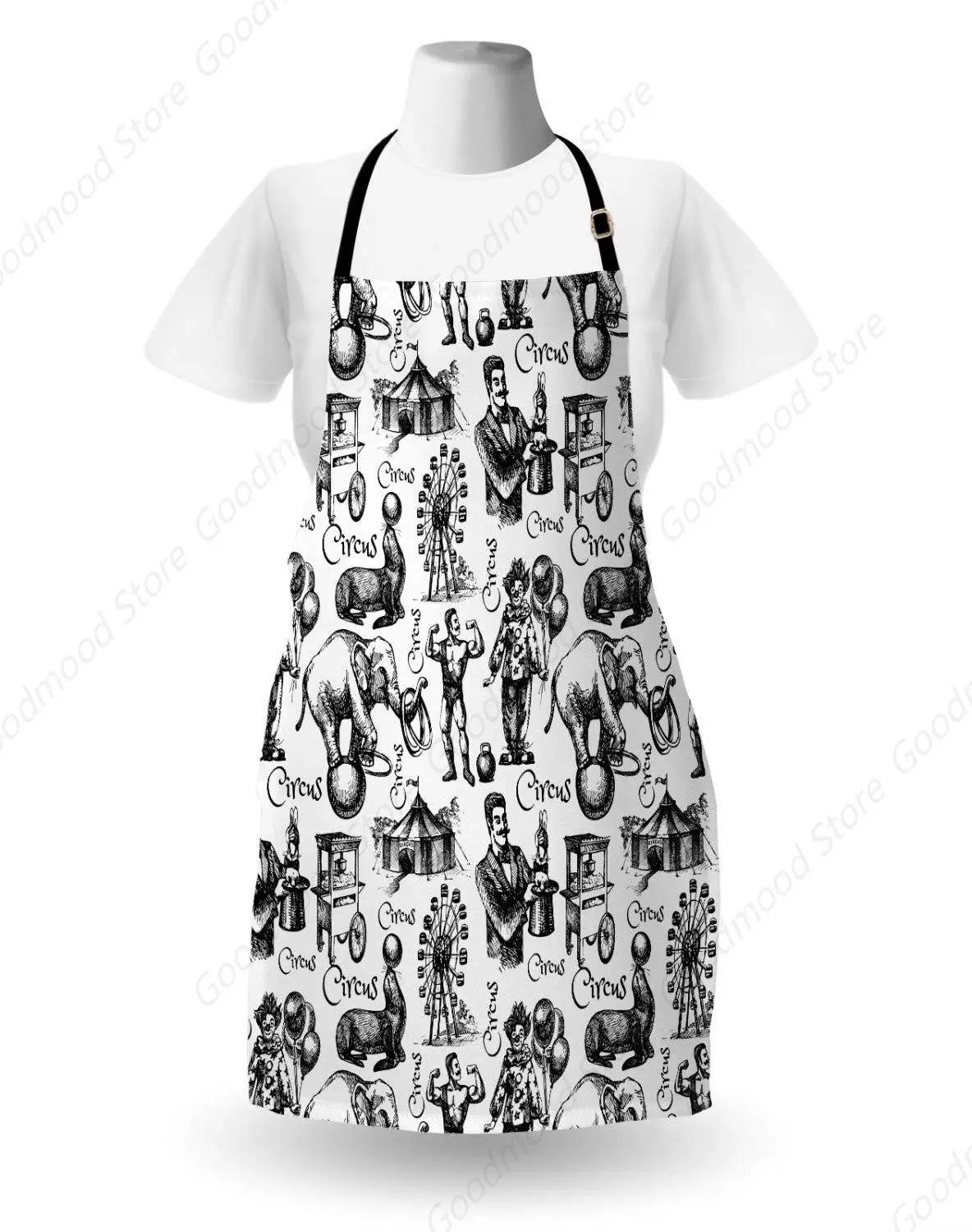 Funny Words Apron, Grunge Pizza Slice with Retro Effect Humor Phrase About Fast Food, Unisex Kitchen Bib with Adjustable Neck