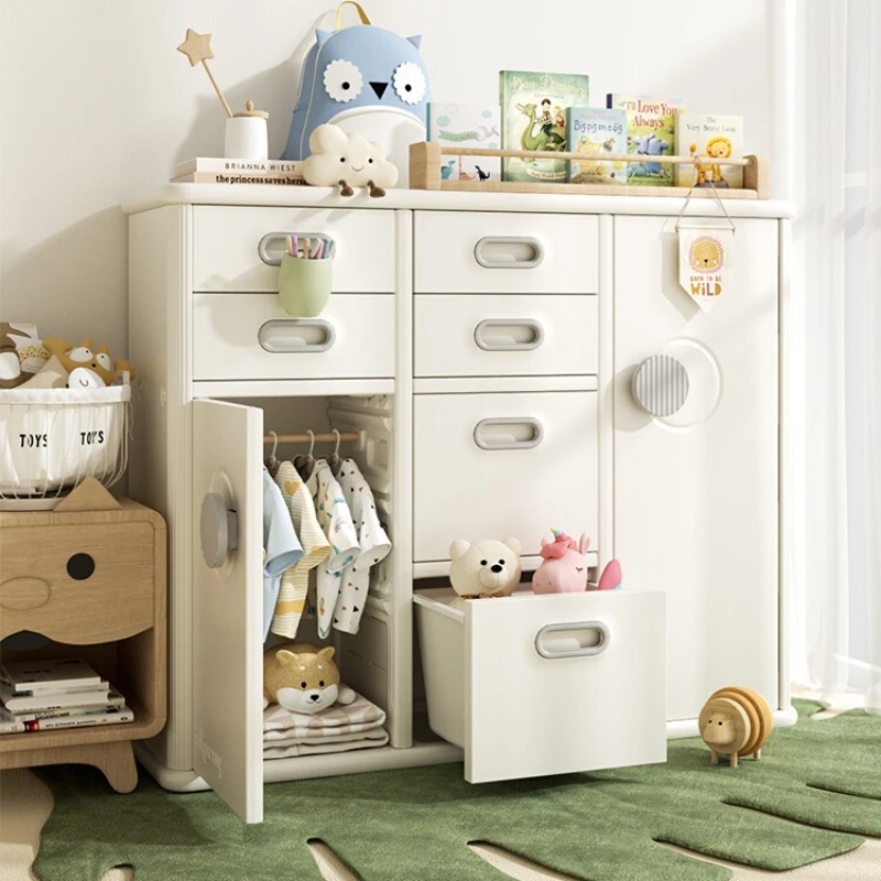 

Manlong Children's Wardrobe Baby Clothes Storage Cabinet Large Capacity Toy Storage Rack Shelf