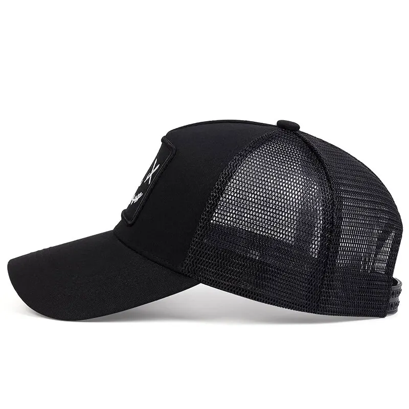 Unisex Ghost Face Embroidery Baseball Net Caps Spring and Summer Outdoor Adjustable Casual Hats Sunscreen Hat