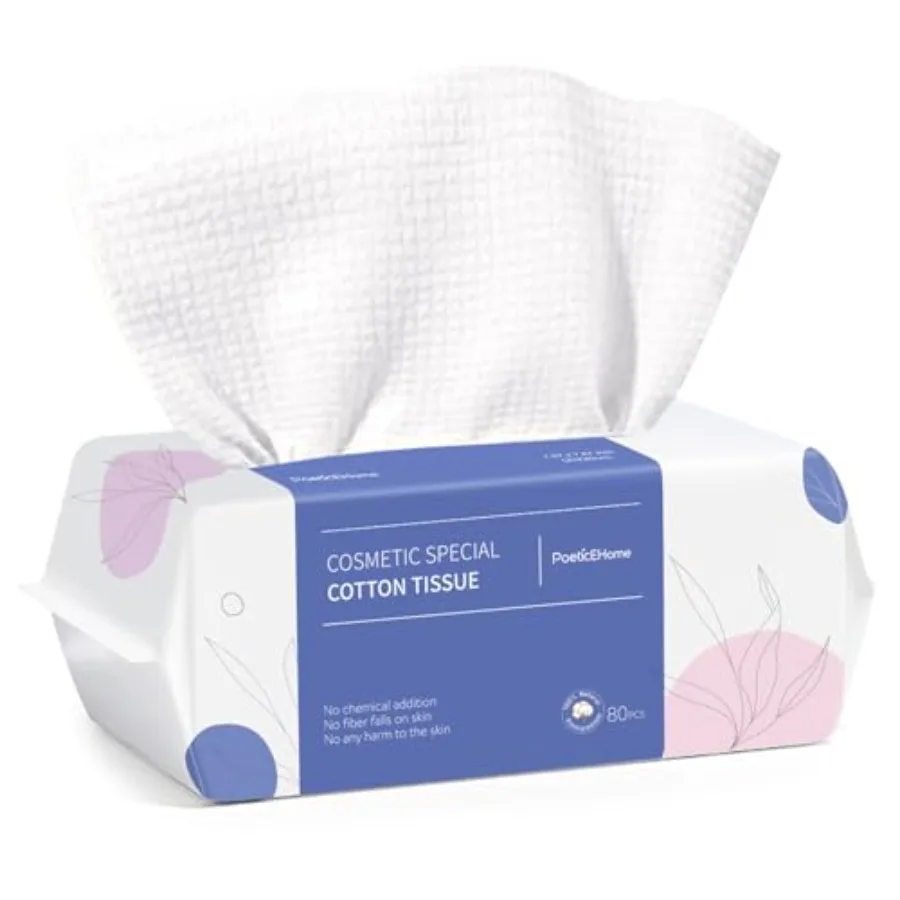 

Disposable Face Towel Thick and Absorbent Clean Face Tissue Biodegradable Cotton Dry Wipes for Facial Cleansing and Makeup Remo