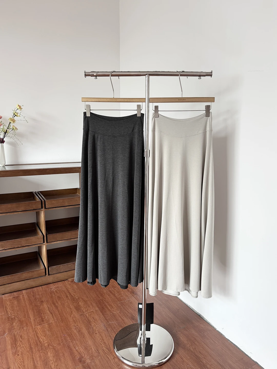 

Korean Style High Waist Midi Skirt Women's Simple Slim Fit Summer New Style Commute Polyester Fiber A-Line Skirt