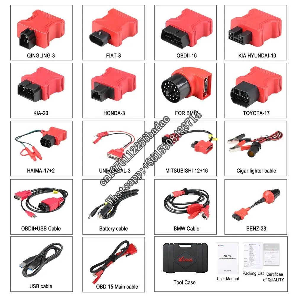 Original XTOOL A80 Pro Diagnosis Tool Full System Key gramming ECU gramming Special Function Work with KC501 H6