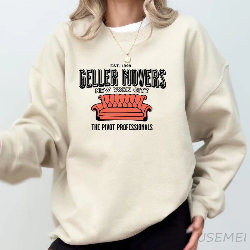 Geller Movers Est 1999 New York City Friends felpa stampata Vintage anni \'90 TV Show Pullover abbigliamento donna Unisex Streetwear