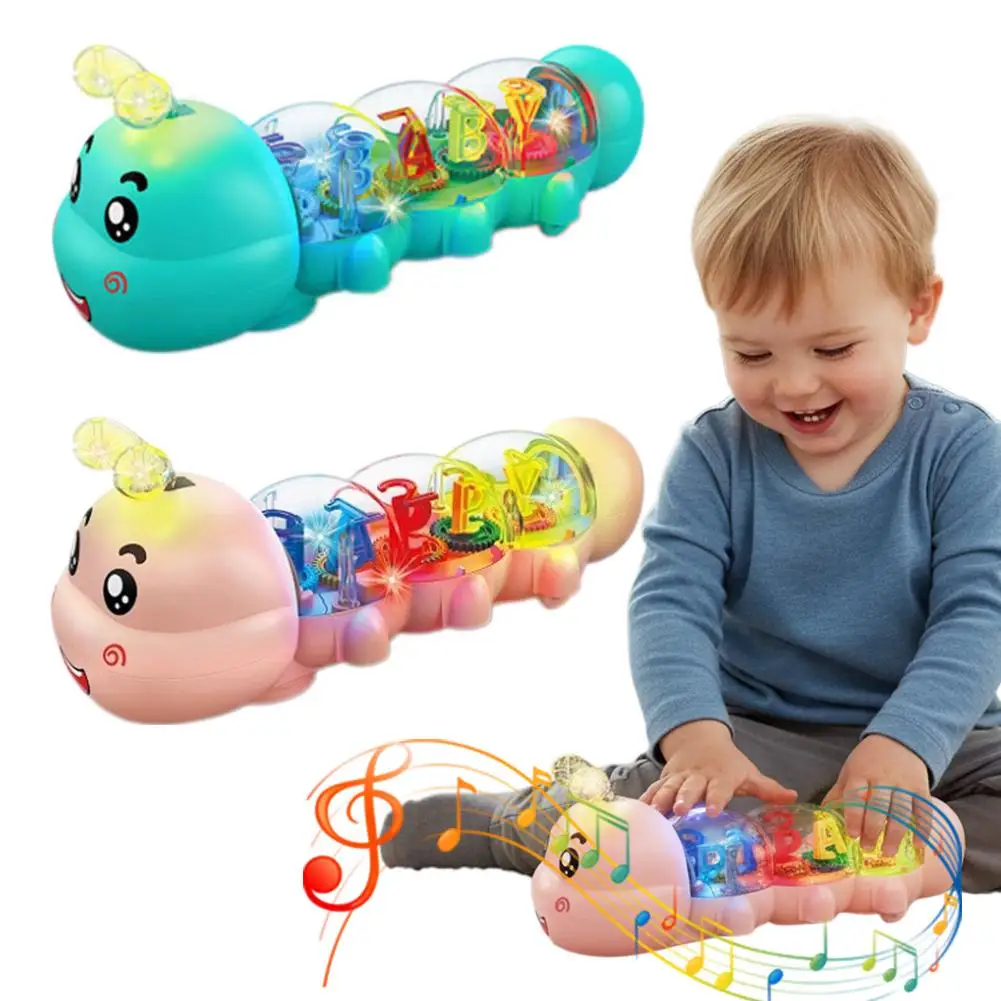 Juguete con diseño de oruga para niños, juguete Musical con luz y sonido, Animal para gatear, regalo de cumpleaños cautivador