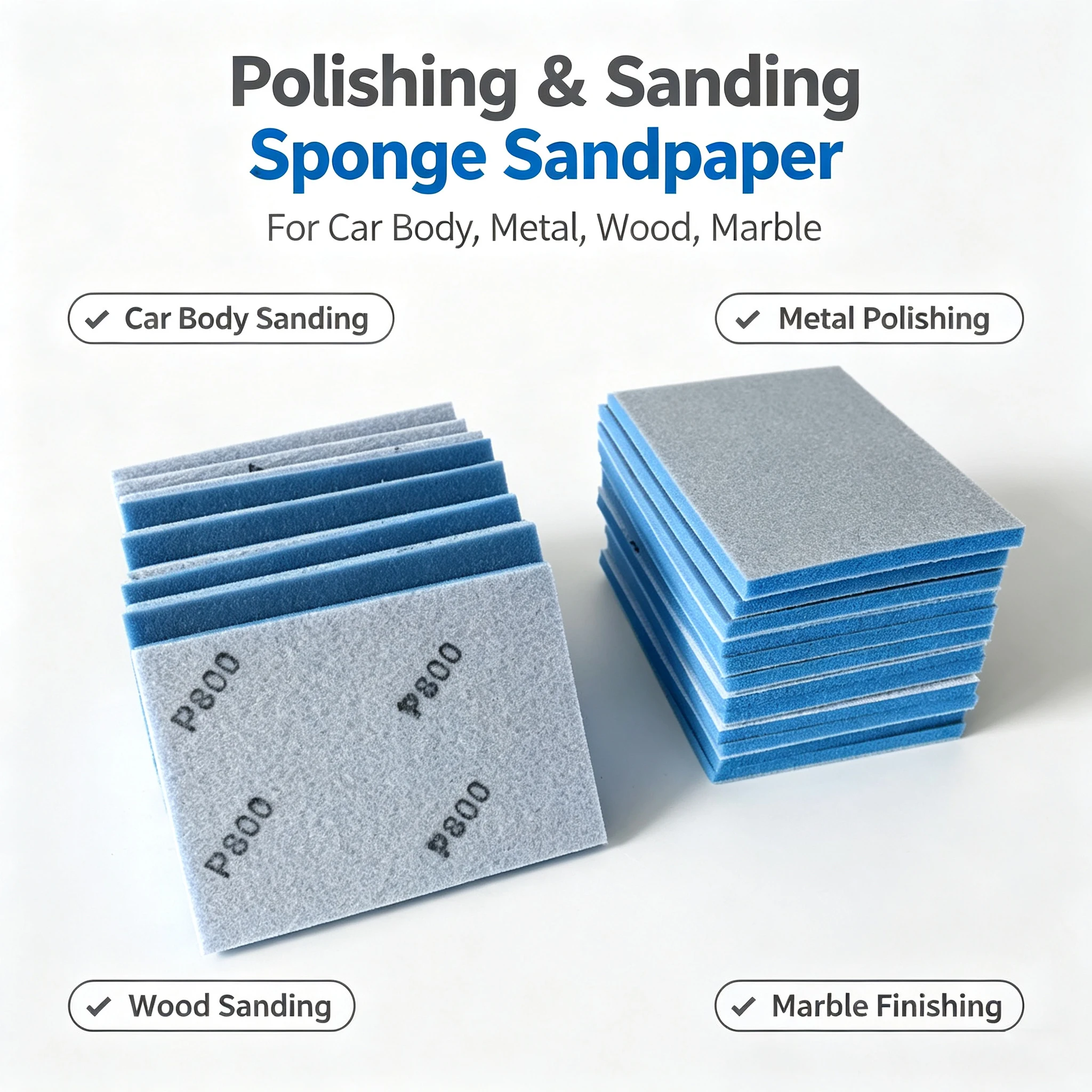 DM 75*100mm square sponge sandpaper for car paint surface grinding and polishing, sharp and wear-resistant  50 pieces