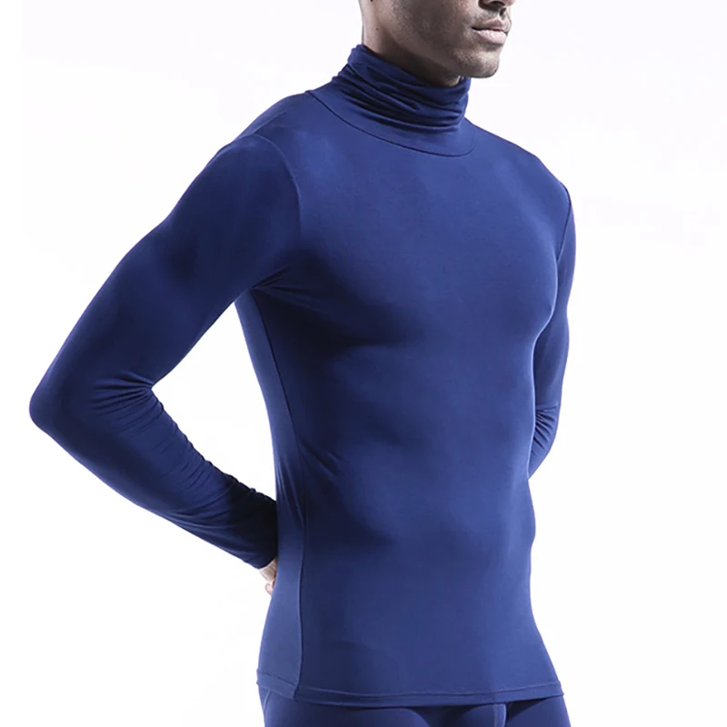 

Mens Undershirts Modal Turtleneck Sleepwear Fitness Bodybuilding Muscle Long Sleeve Singlet Underwear Pajamas Nightwear Shirts