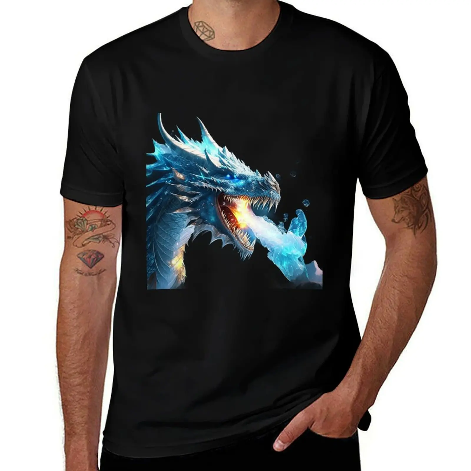 

Ice dragon. T-Shirt man t shirt heavy cotton black cotton t-shirt plain for man package graphic t shirts for man T-Shirt