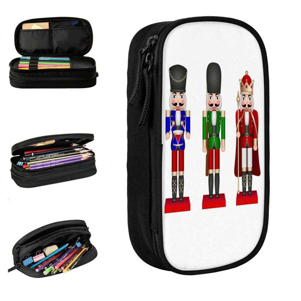 عيد الميلاد كسارة البندق مقلمة مقلمة المدرسة سستة الطفل الجمالية كبيرة قلم رصاص الحقيبة منظم قرطاسية #1