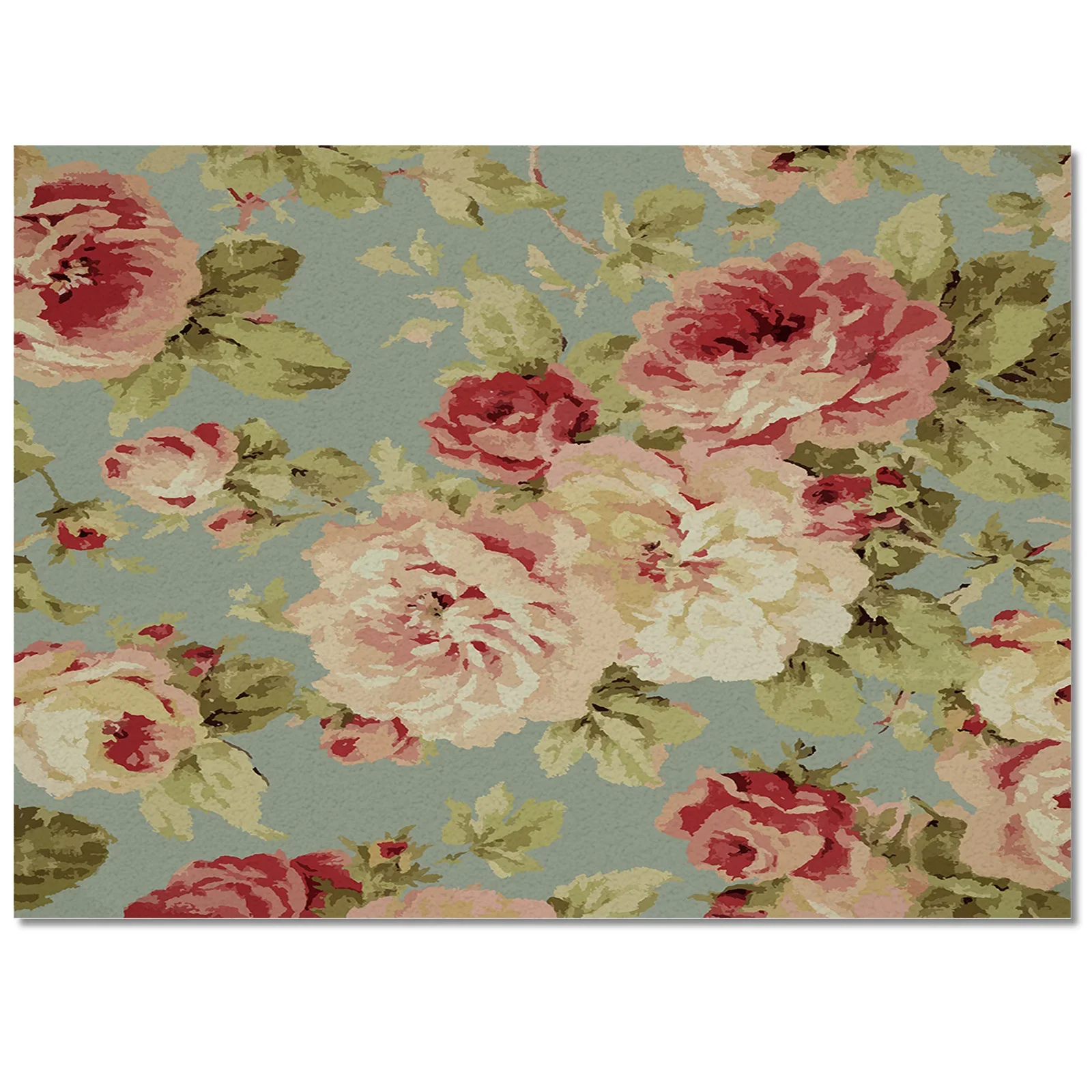 Peony Flower Vintage Living Room Carpet Coffee Table Floor Mat Study Bedroom Bedside Home Decoration Large Rug Floor Mat