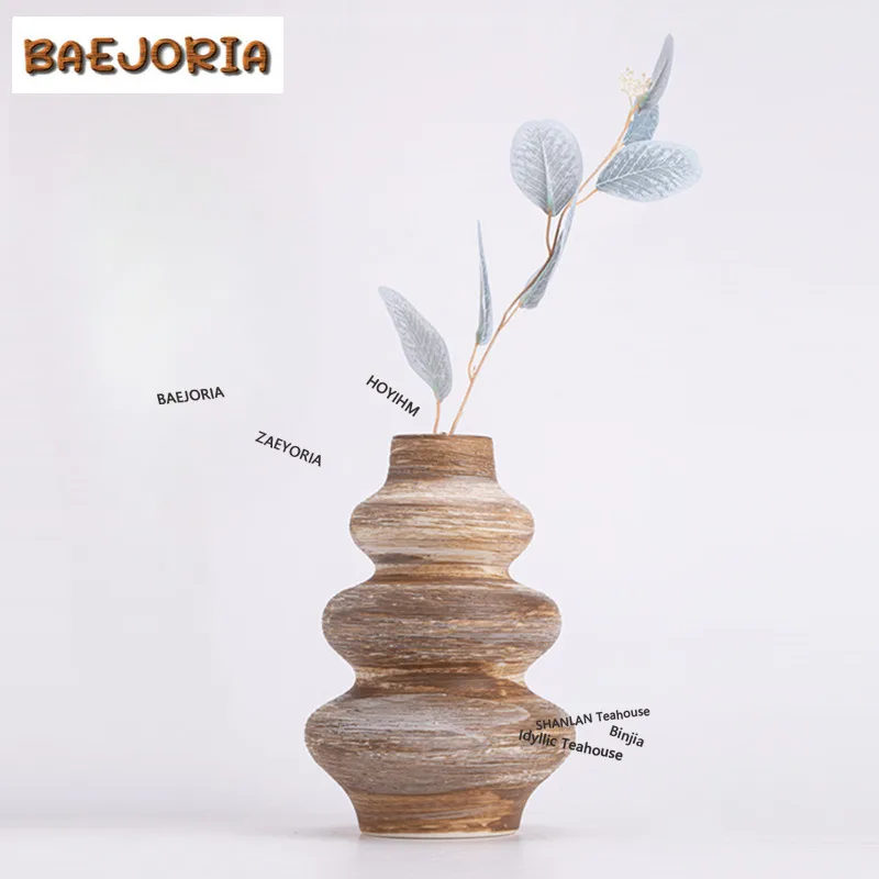 BAEJORIA Galaxy White Ceramic Flower Vase Hydroponic Pot Vase Decoration Home Desk Decorative Vases Flower Decoration Floreros