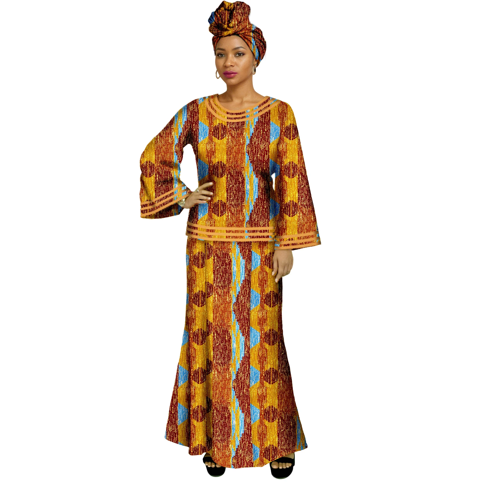 

African Dress for Women Dashiki Kente Print Troditional Elegant African Clothes Lady Party Wedding Dress