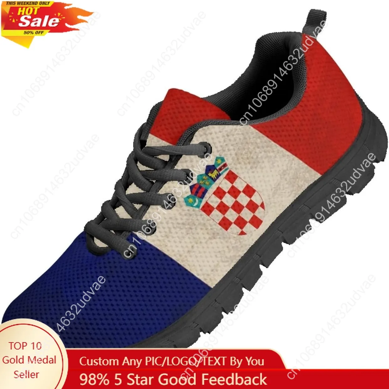 

Croatia Flag Croatian Sneakers Mans Woman Boys Girls Teenager Children Sports Shoes Lace Up Sneaker Breathable Footwear