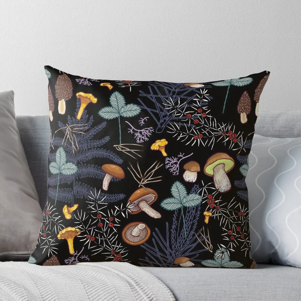 

dark wild forest mushrooms Throw Pillow Christmas Covers For Cushions Cusions Cover