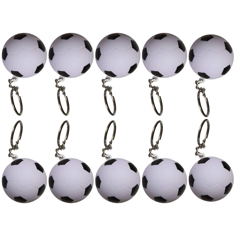 

10 Pcs Sport Football Keychain Blue Pens Retractable Soccer Plastic Accessories Miss