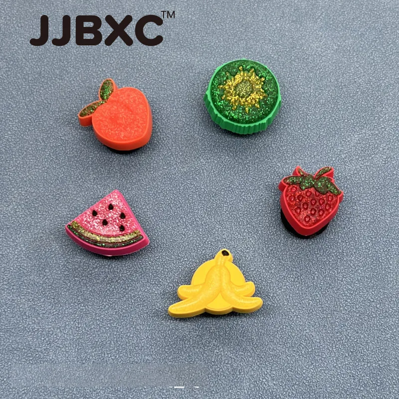JJBXC Charm Shoe Buckle with Glitter Watermelon and Banana Design