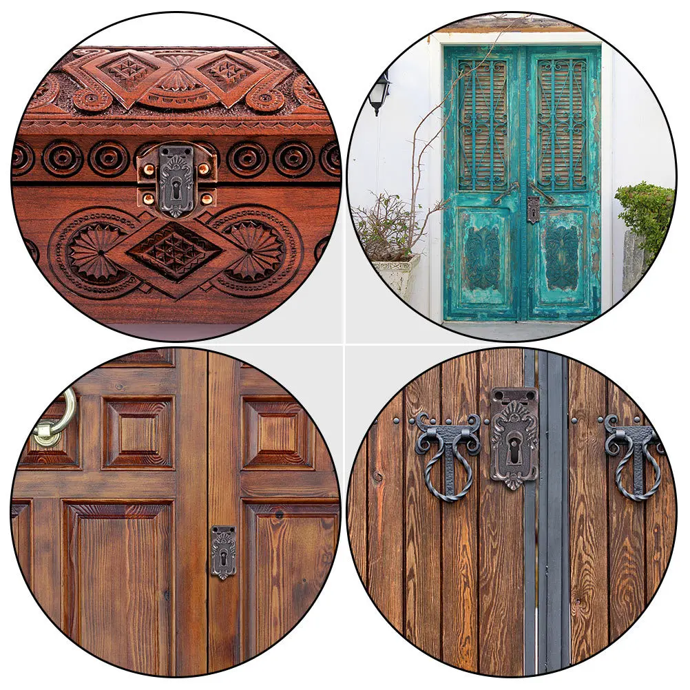 

3pcs Red Bronze Furniture Locks For Vintage Wooden Box Cabinet Chest Alloy Latch With Screw Holes, Sturdy Box Hasps For