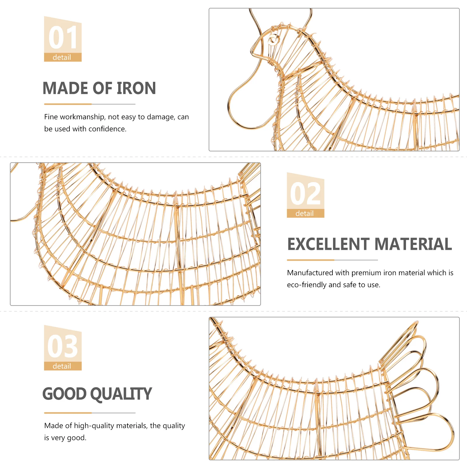 

1Pcs Iron Fruit Basket Premium Hollow Creative Kitchen Storage Organizer Egg Vegetable Snack Holder Large Space Decorative