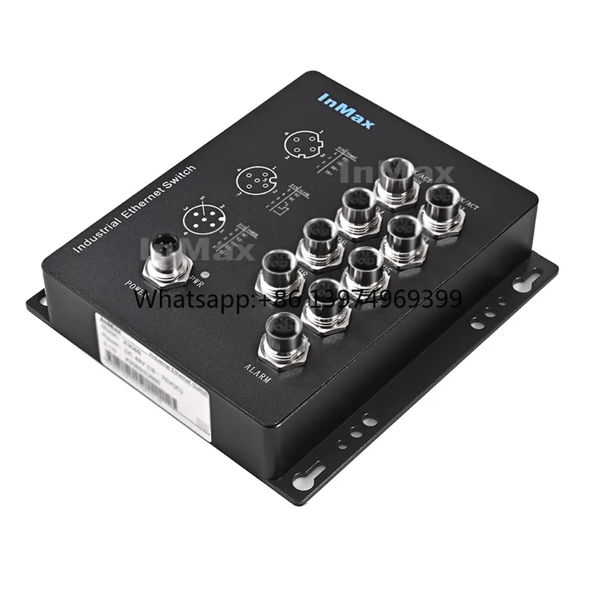 InMax Manufacturer Railway Ethernet Switch M12 D-coded En50155 Waterproof Train On-board Car l Ethernet Networking Switch