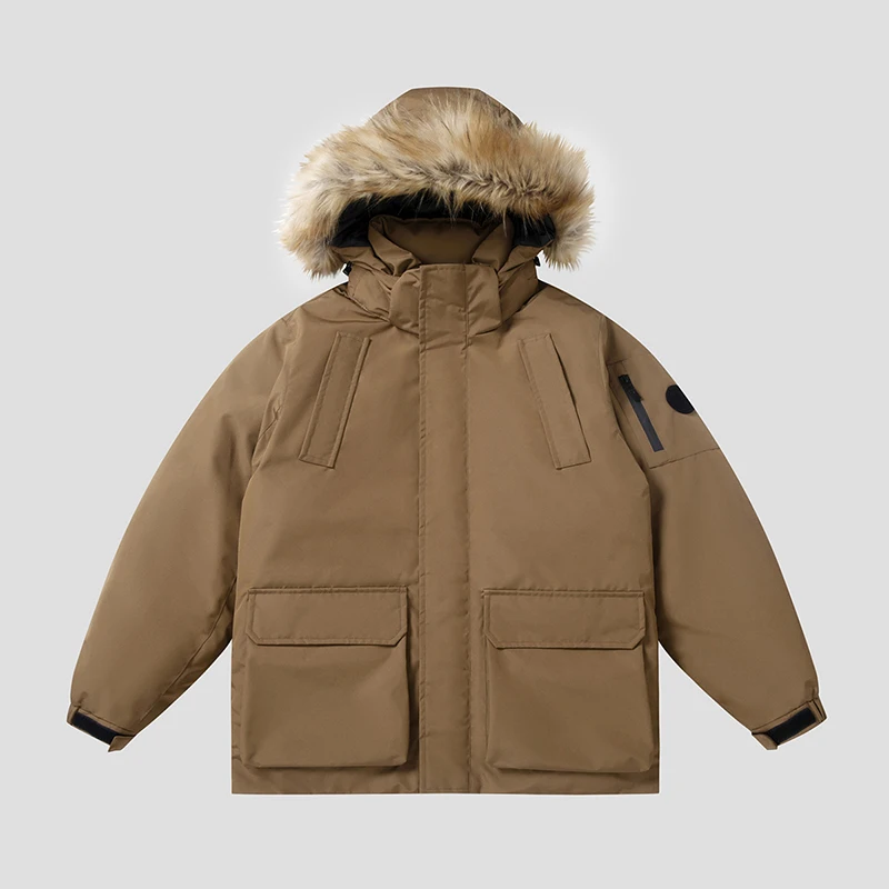 

Мужская зимняя новая ветрозащитная флисовая теплая толстая куртка, парки, пальто, теплая хлопковая куртка, пальто, парка с меховым воротником и капюшоном, пуховики