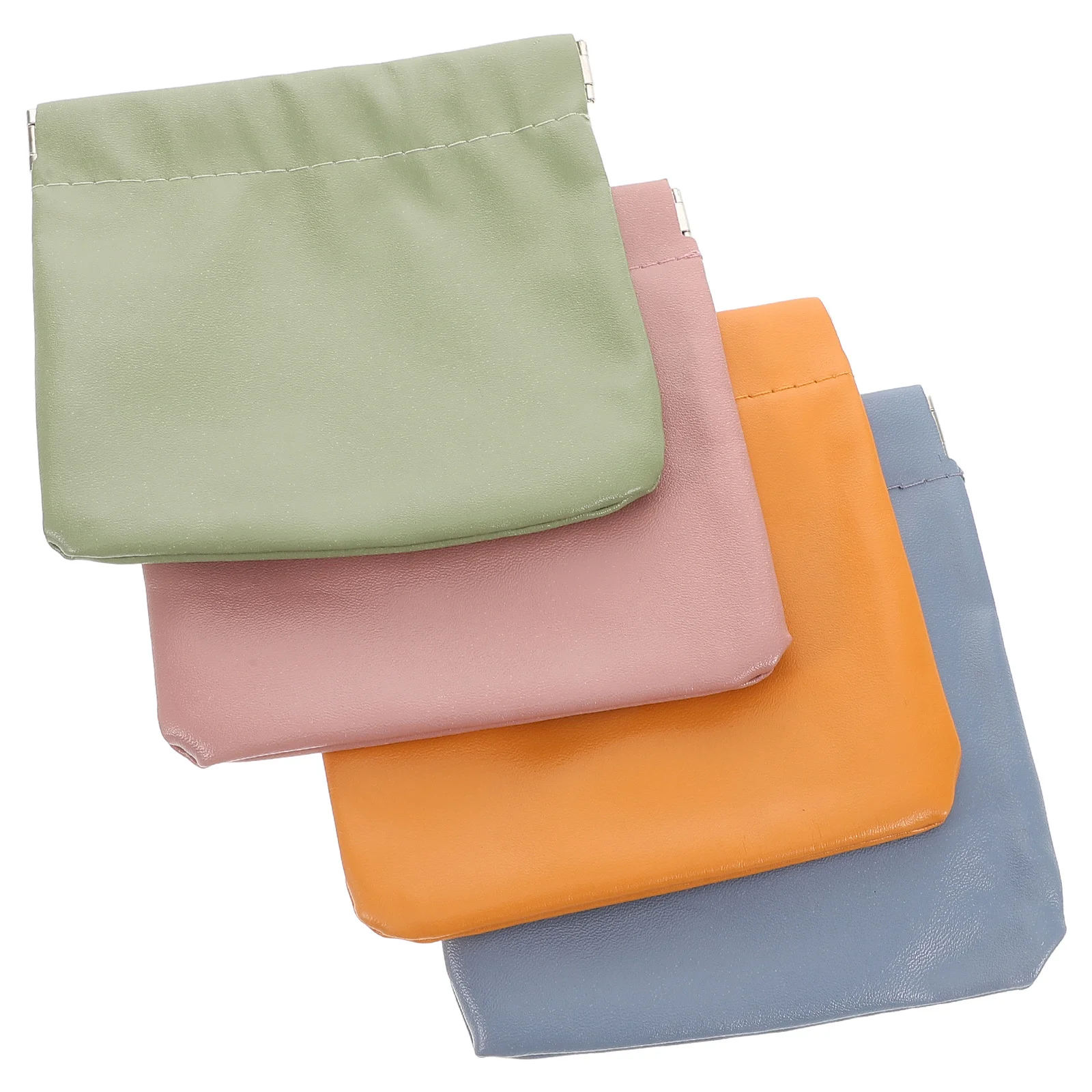 

4Pcs Portable Earphone Bag PU Cute Coin Pouch for Purse Mini Makeup Lipstick Holder Snap Closure Small Organizer Pouch