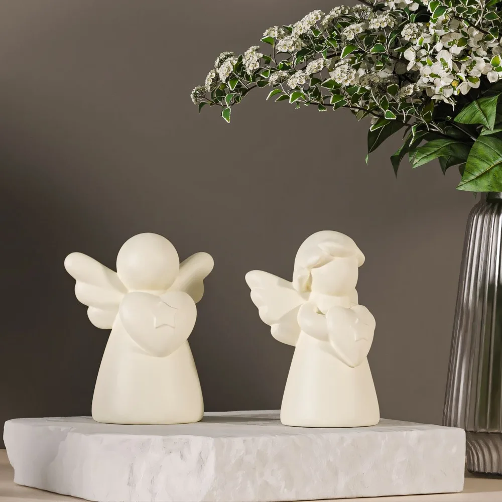 Heart Wings Angel Silicone Scented Candle Mold DIY Girl Sculpture Gypsum Home Decor Handmade Human Resin Mold for Birthday Gifts