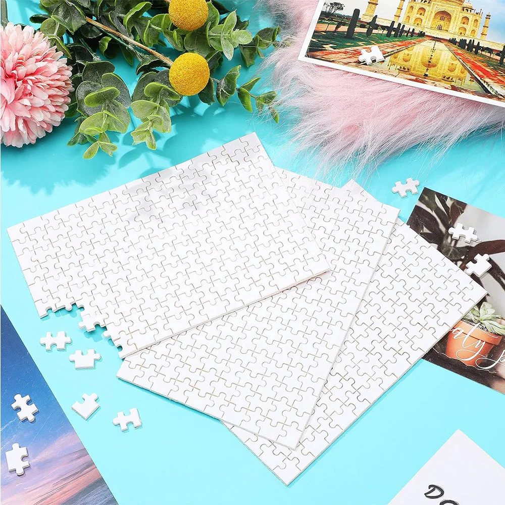 1/2Sets Blank Sublimation Puzzle DIY Blank Jigsaw Puzzle Heat Transfer Puzzle UV Panel Wedding Stickers