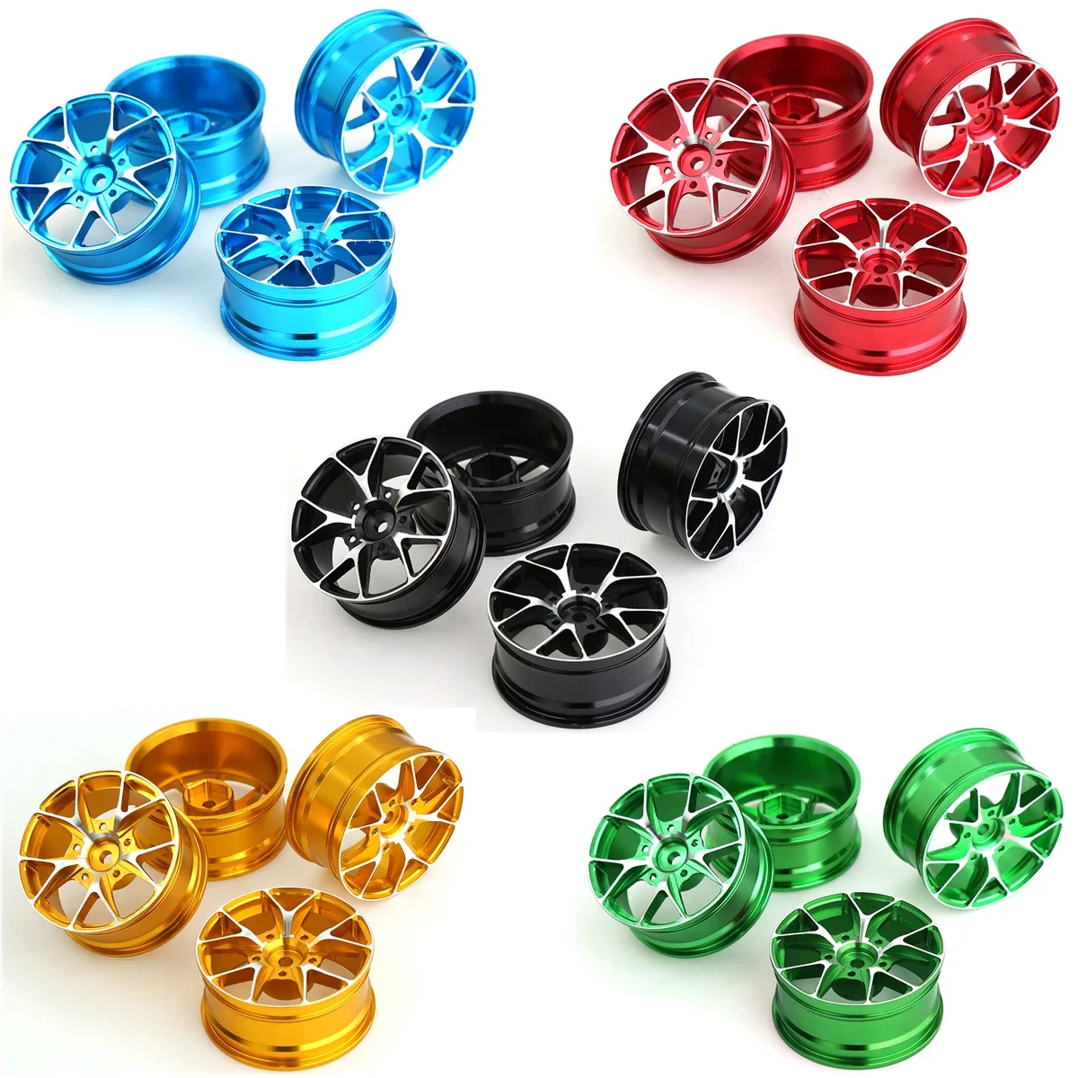 

PigRC 4pcs Metal Touring Wheel Rim Hub Universal For 1/10 RC Car Drift On-Road Racing HSP Tamiya HPI Kyosho RedCat Sakura LC WLt