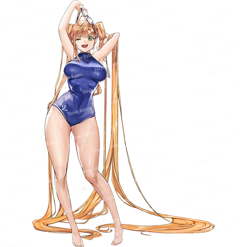 Three Ratels CK27 Last origin blonde double ponytail sailor suit Lori HD pure animation vertical painting sticker