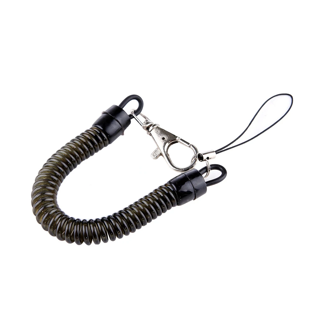 2 قطعة سلسلة المفاتيح حبل الربيع لفائف مطاطا سوار قابل للسحب مفتاح Fobs المنظم الأسود المفاتيح الربيع لفائف قابل للسحب حبل