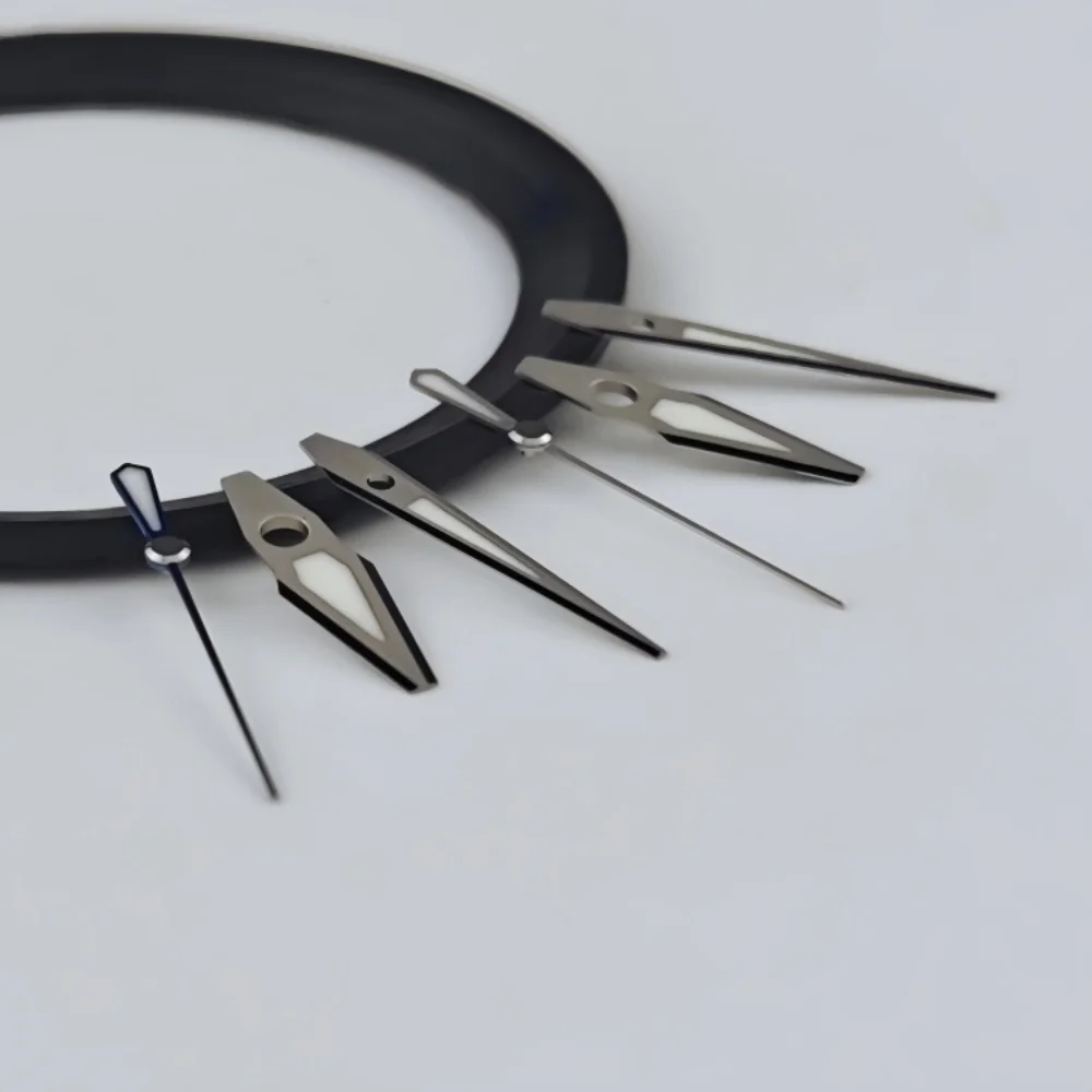 NH35 penunjuk jam tangan 5 sisi polesan dengan lapisan BGW9 bercahaya, modifikasi penunjuk GS untuk jam tangan mekanik NH36/NH34/NH38, aksesori jam tangan 12.5